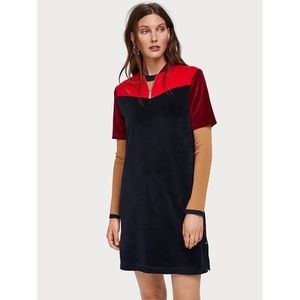 Scotch & Soda Velour Colorblock Mini Dress